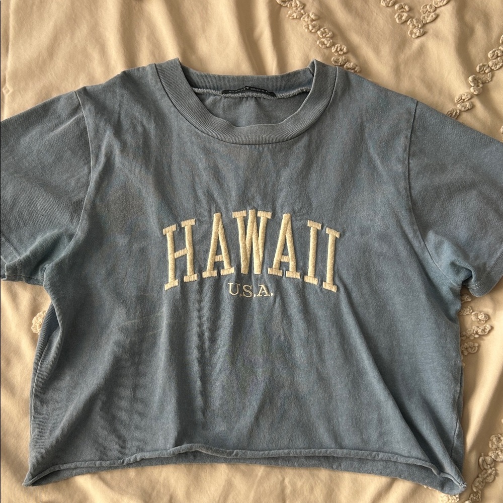 Brandy Melville Blue HAWAII Crop Top